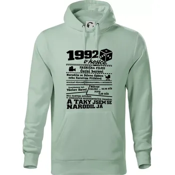 Pánská mikina 1992 v kostce - Mikina pánská Cape s kapucí - XL ( Sage )