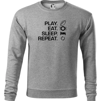 Pánská mikina Play Eat Sleep Repeat americký fotbal - Mikina Essential pánská - 3XL ( Tmavě šedý melír )