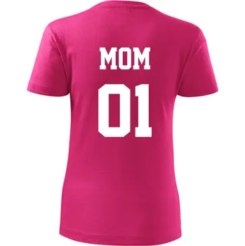 Purpurové dámské tričko mom - barva purpurová - velikost XS