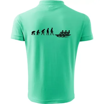 Pánská košile Evoluce veslování 3 lidi - Polokošile pánská Pique Polo 203 - S ( Mátová )
