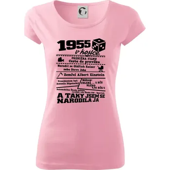 Dámské tričko 1955 v kostce - Dámské triko Pure - XS ( Růžová )