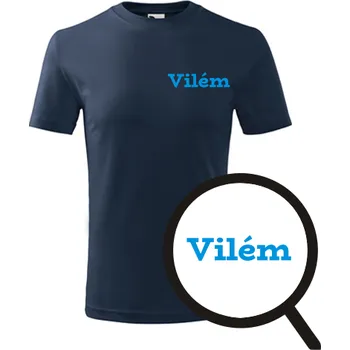 Tmavě modré dětské tričko Vilém - dětské tričko se jménem - barva tmavě modrá - velikost 12let
