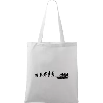 Evoluce veslování 3 lidi - Taška bavlněná - 42 x 38 cm ( Bílá )