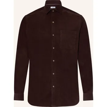 Pánská košile Paul Pánská Manšestrová Košile Comfort Fit, tmavě hnědá, 44