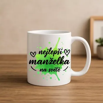 Hrnek - Nejlepší manželka na světě 1, 330 ml, keramický, bílý (Nejlepší manželka na světě 1 – 330 ml)