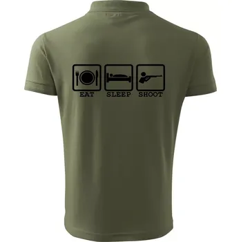 Pánská košile Eat sleep shot - Polokošile pánská Pique Polo 203 - 4XL ( Khaki )