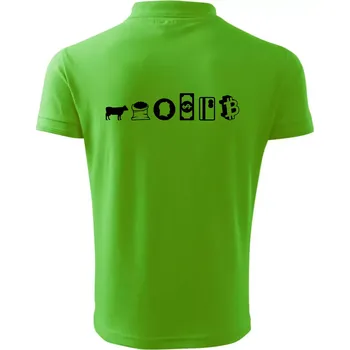 Pánská košile Evoluce peněz bitcoin - Polokošile pánská Pique Polo 203 - 4XL ( Apple Green )