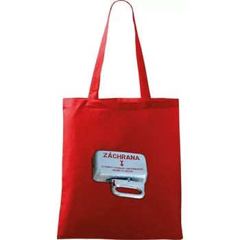 Nákupní taška Záchranná brzda vlak - Taška bavlněná - 42 x 38 cm ( Červená )