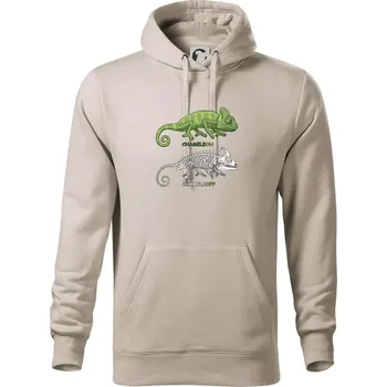 Pánská mikina ChameleON_OFF (Hana-creative) - Mikina pánská Cape s kapucí - 4XL ( Ledově šedá )