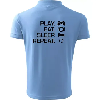 Pánská košile Play Eat Sleep Repeat game - Polokošile pánská Pique Polo 203 - 5XL ( Pyžamově modrá )