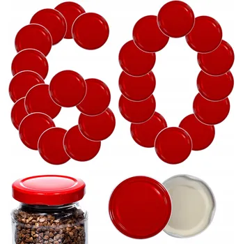 Sklenice Šroubovací Víčka na sklenice, deklíky, pokličky, šroubovací víčka 66mm, 60 ks, VZOR R