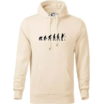 Pánská mikina Evoluce sbormistr z boku - Mikina pánská Cape s kapucí - 2XL ( Mandlová )
