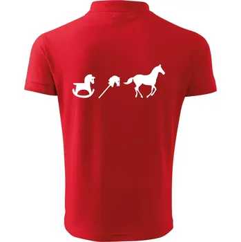 Pánská košile Evoluce koně - Polokošile pánská Pique Polo 203 - 2XL ( Červená )