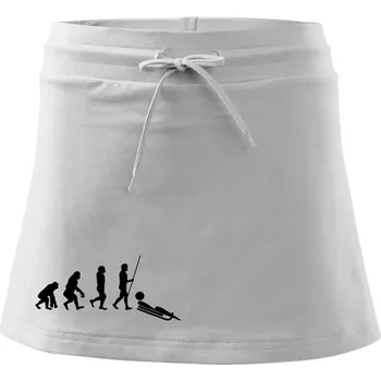 Dámská sukně Evoluce jízdy na bobu - Sportovní sukně - two in one - XS ( Bílá )