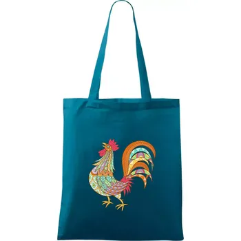 Kohout duhový - Taška bavlněná - 42 x 38 cm ( Petrolejová )