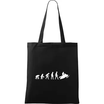 Nákupní taška Evoluce skútr - Taška bavlněná - 42 x 38 cm ( Černá )