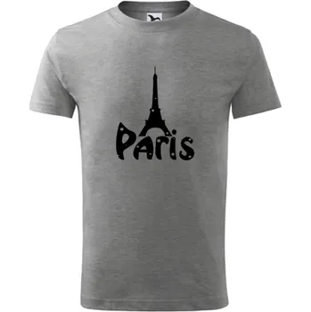 Chlapecké tričko Šedé dětské tričko Paříž - barva šedá - velikost 4roky