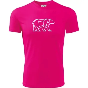 Chlapecké tričko Geometrie lední medvěd chodící - Dětské triko sportovní (dresovina) - 122 cm/6 let ( Neon Pink )