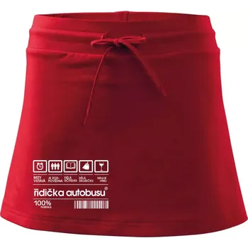 Dámská sukně Čárový kód řidička autobusu - Sportovní sukně - two in one - M ( Červená )