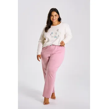 Dámské pyžamo 3470 DÁMSKÉ DLOUHÉ PYŽAMO MONICA 2XL-4XL ECRI 2XL