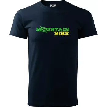 Pánské tričko Mountain Bike nápis - Triko extra velké (5-8XL) - 8XL ( Námořní modrá (velmi tmavá - téměř černá) )