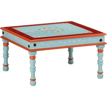 Konferenční stolek vidaXL Konferenční stolek ručně malovaný masivní mangovník [353761] Barva: Modrá