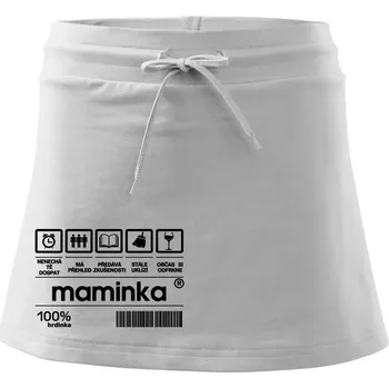 Dámská sukně Čárový kód Maminka - Sportovní sukně - two in one - M ( Bílá )