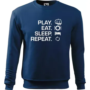 Pánská mikina MMA eat sleep repeat - Mikina Essential pánská - 2XL ( Půlnoční modrá )