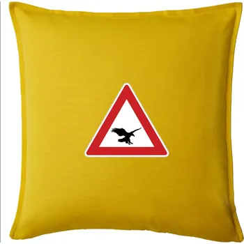 Polštář Dopravní značka - Pozor orel - Polštář 50x50 - 50x50 - Pouze potah ( Žlutá )