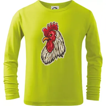 Dětská móda Kohout naštvaný - Triko dětské Long Sleeve - 158 cm/12 let ( Limetková )