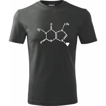 Pánská móda Grafitové tričko kofein - dárky pro milovníky kávy - barva antracit - velikost XXL