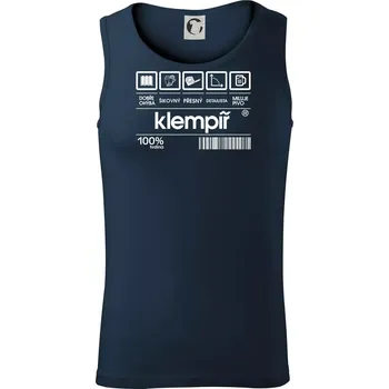 Čárový kód - klempíř - Tílko pánské Core - XL ( Námořní modrá (velmi tmavá - téměř černá) )