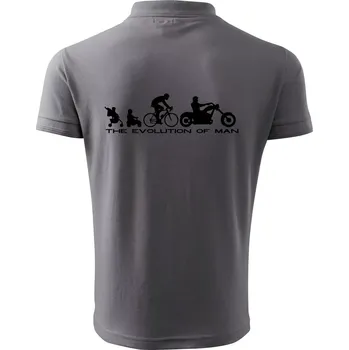 Pánská košile Evolution of man (Chopper) - Polokošile pánská Pique Polo 203 - 3XL ( Ocelově šedá )