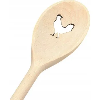 Naběračka Dřevěná švédská lžíce do kuchyně KOGUT, buková, 30 cm