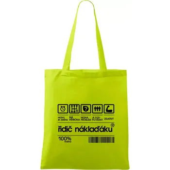 Čárový kód řidič náklaďáku - Taška bavlněná - 42 x 38 cm ( Limetková )