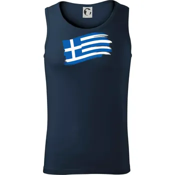 Pánská móda Řecko vlajka - štětkou - Tílko pánské Core - M ( Námořní modrá (velmi tmavá - téměř černá) )