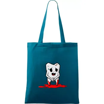 Vytržený zoubek - Taška bavlněná - 42 x 38 cm ( Petrolejová )