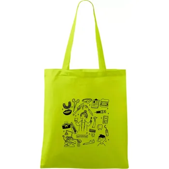Veselá zubařka - Taška bavlněná - 42 x 38 cm ( Limetková )