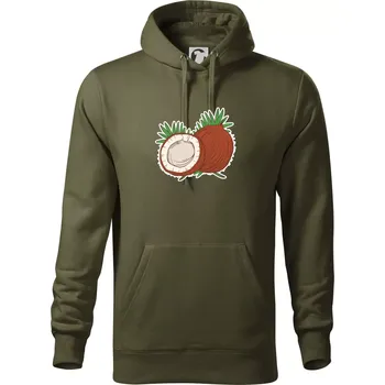 Pánská mikina Kokos - Mikina pánská Cape s kapucí - 2XL ( Military )