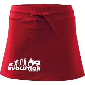 Dámská sukně Evoluce traktor - Sportovní sukně - two in one - S ( Červená )
