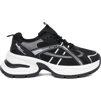 Dámské tenisky Černé dámské sneakersy s robustní bílou podrážkou YY-26A/B Velikost: 41