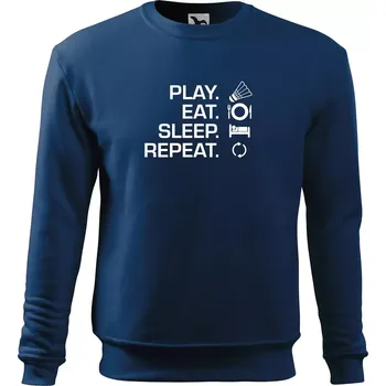 Pánská mikina Play Eat Sleep Repeat badminton - Mikina Essential pánská - 2XL ( Půlnoční modrá )