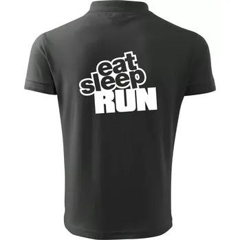 Pánská košile Eat sleep run velké - Polokošile pánská Pique Polo 203 - 4XL ( Tmavá břidlice (šedá se zeleným nádechem) )