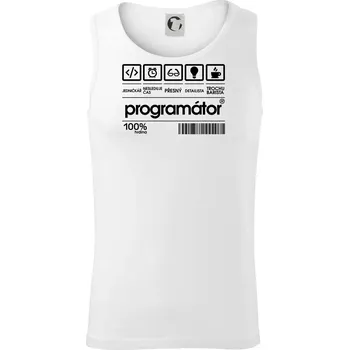 Čárový kód - programátor - Tílko pánské Core - 2XL ( Bílá )
