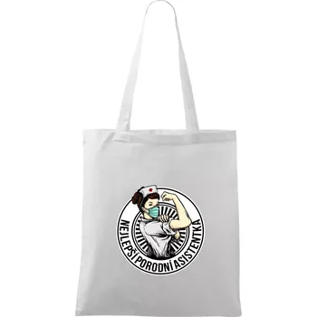 Nejlepší porodní asistentka - Taška bavlněná - 42 x 38 cm ( Bílá )