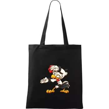 Nákupní taška Kohout karatista - Taška bavlněná - 42 x 38 cm ( Černá )