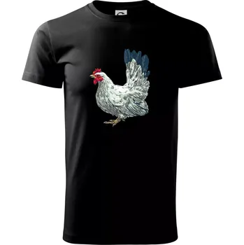 Slepice kreslená bílá - Triko extra velké (5-8XL) - 7XL ( Černá )