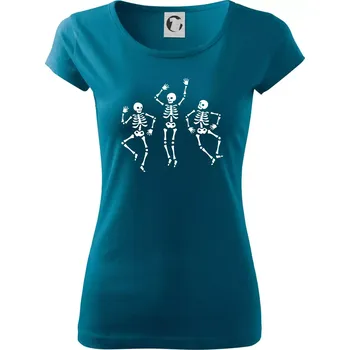 Dámské oblečení Tancující kostlivci - Dámské triko Pure - S ( Petrolejová )