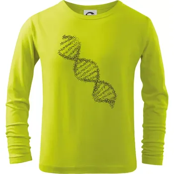 DNA černobílé - Triko dětské Long Sleeve - 158 cm/12 let ( Limetková )