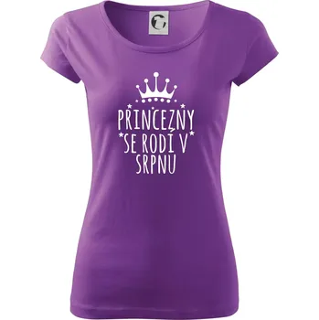 Dámské tričko Princezny se rodí v srpnu - Dámské triko Pure - 2XL ( Fialová )